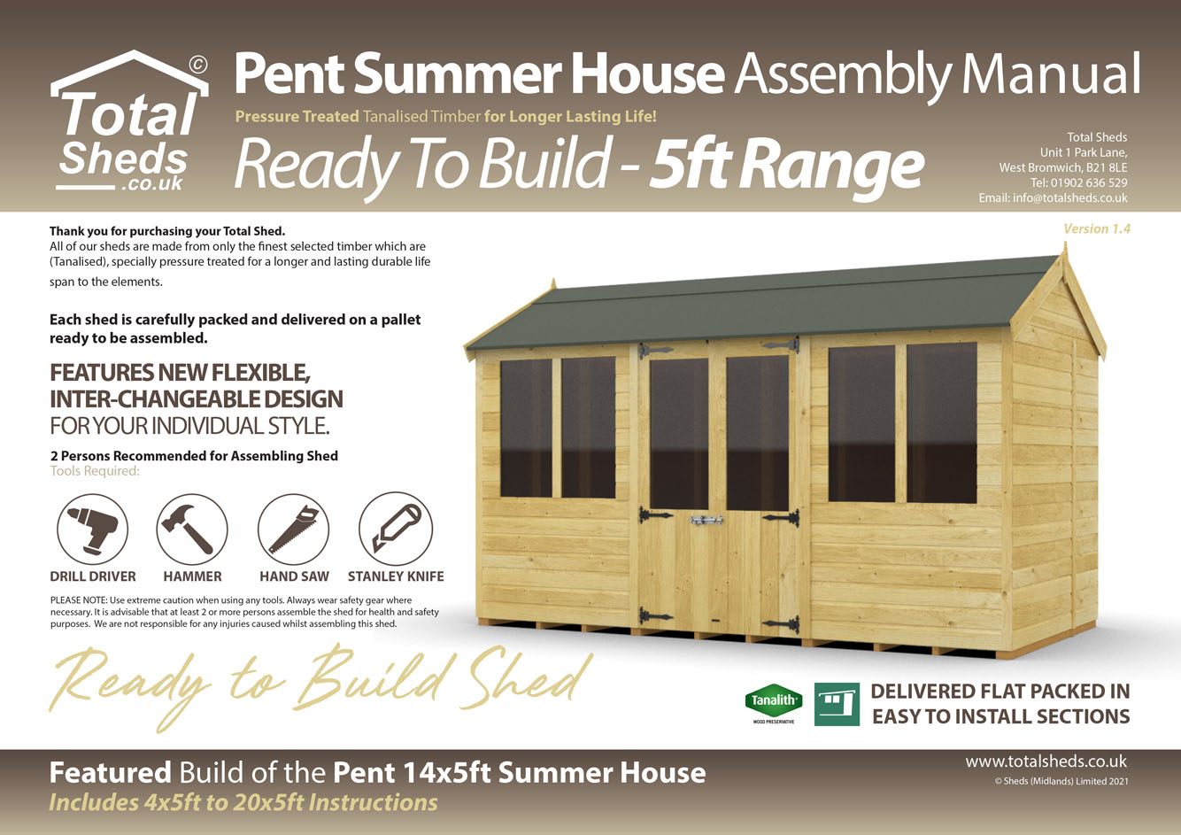 5ft Pent Summer House Installation Guide