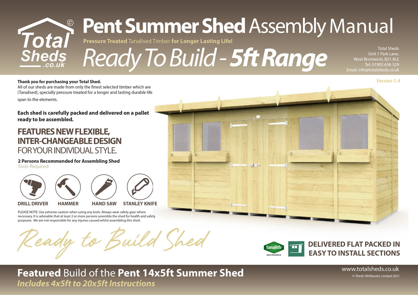 5ft Pent Summer Shed Installation Guide