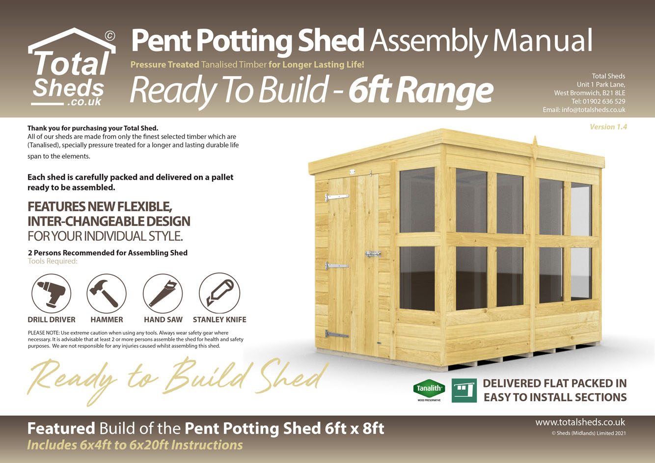 6ft Pent Potting Shed Installation Guide