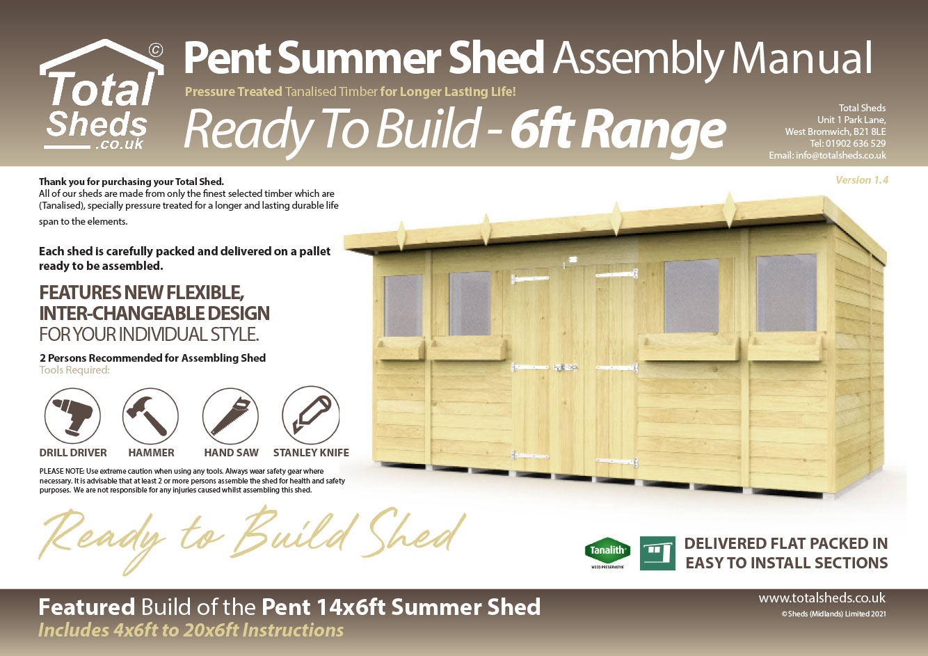 6ft Pent Summer Shed Installation Guide