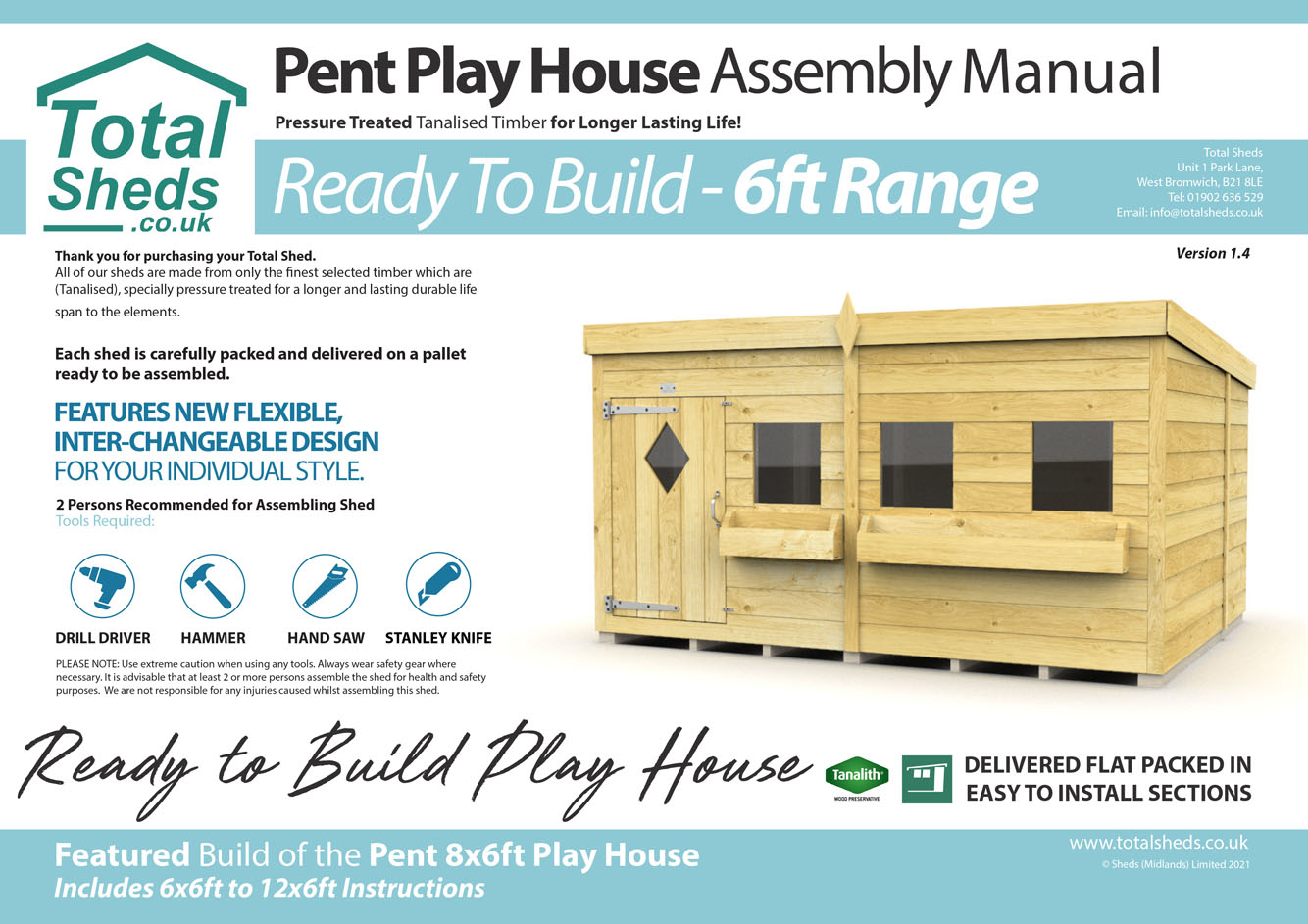 6ft F&F Play House assembly guide