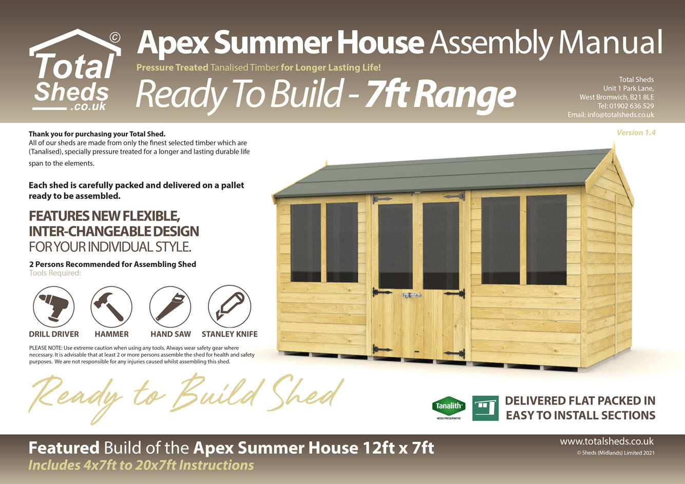 7ft Apex Summer Houses Installation Guide