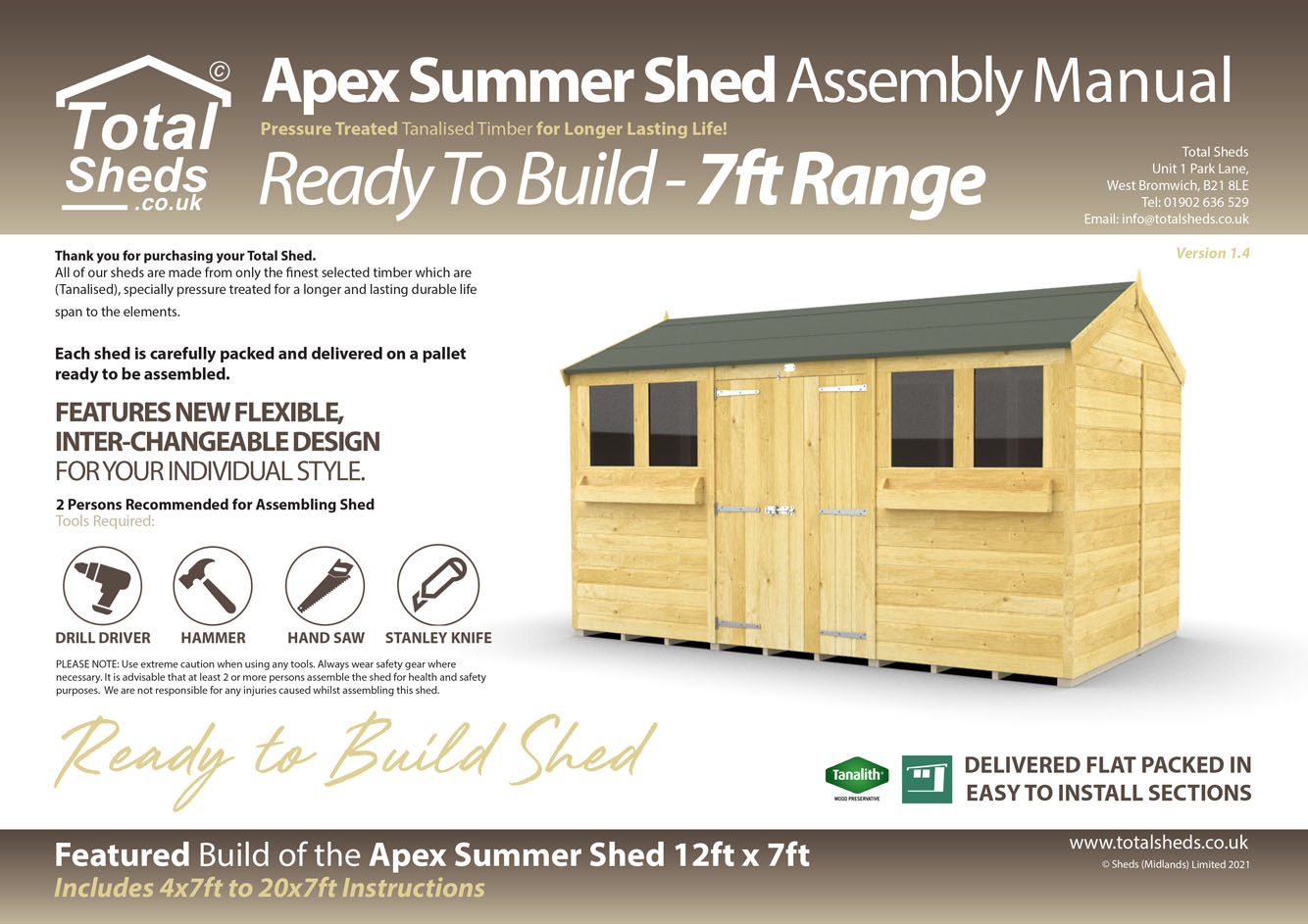 7ft Apex Summer Shed Installation Guide
