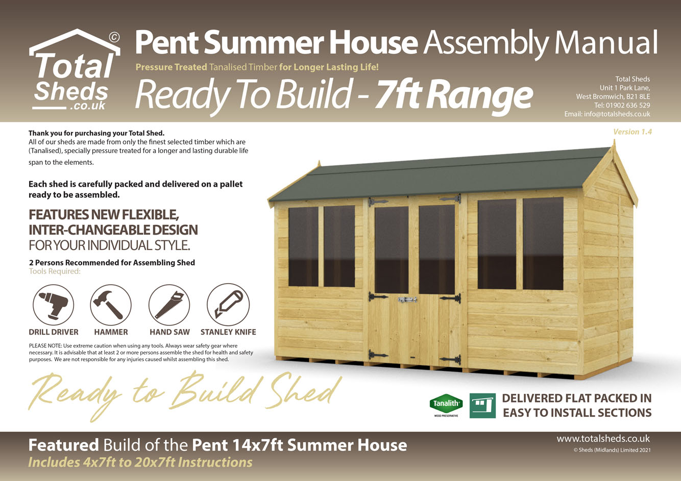 7ft Pent Summer House Installation Guide