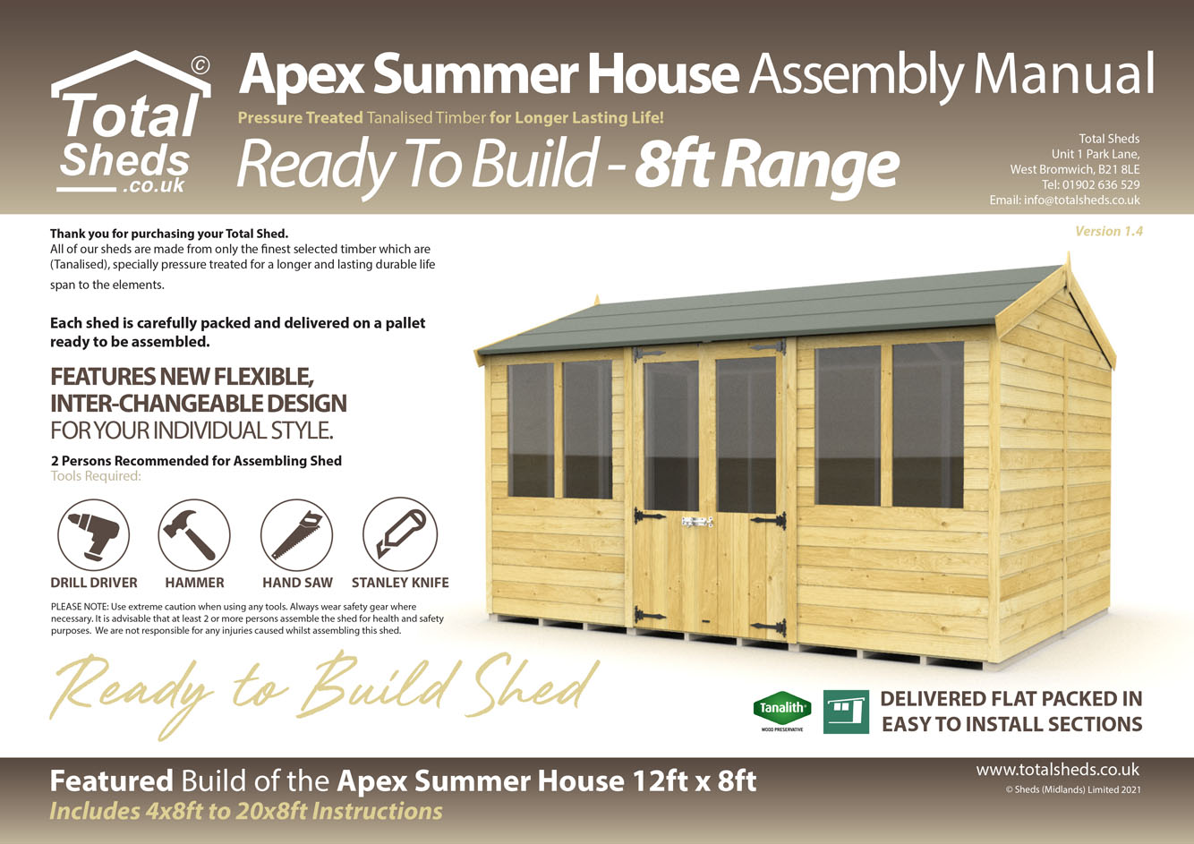 8ft Apex Summer Houses Installation Guide