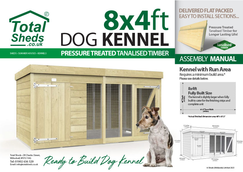 8ft x 4ft F&F Dog Kennel assembly guide