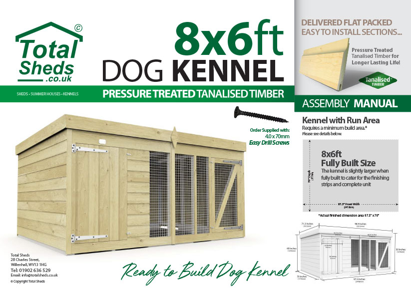 8ft x 6ft F&F Dog Kennel assembly guide