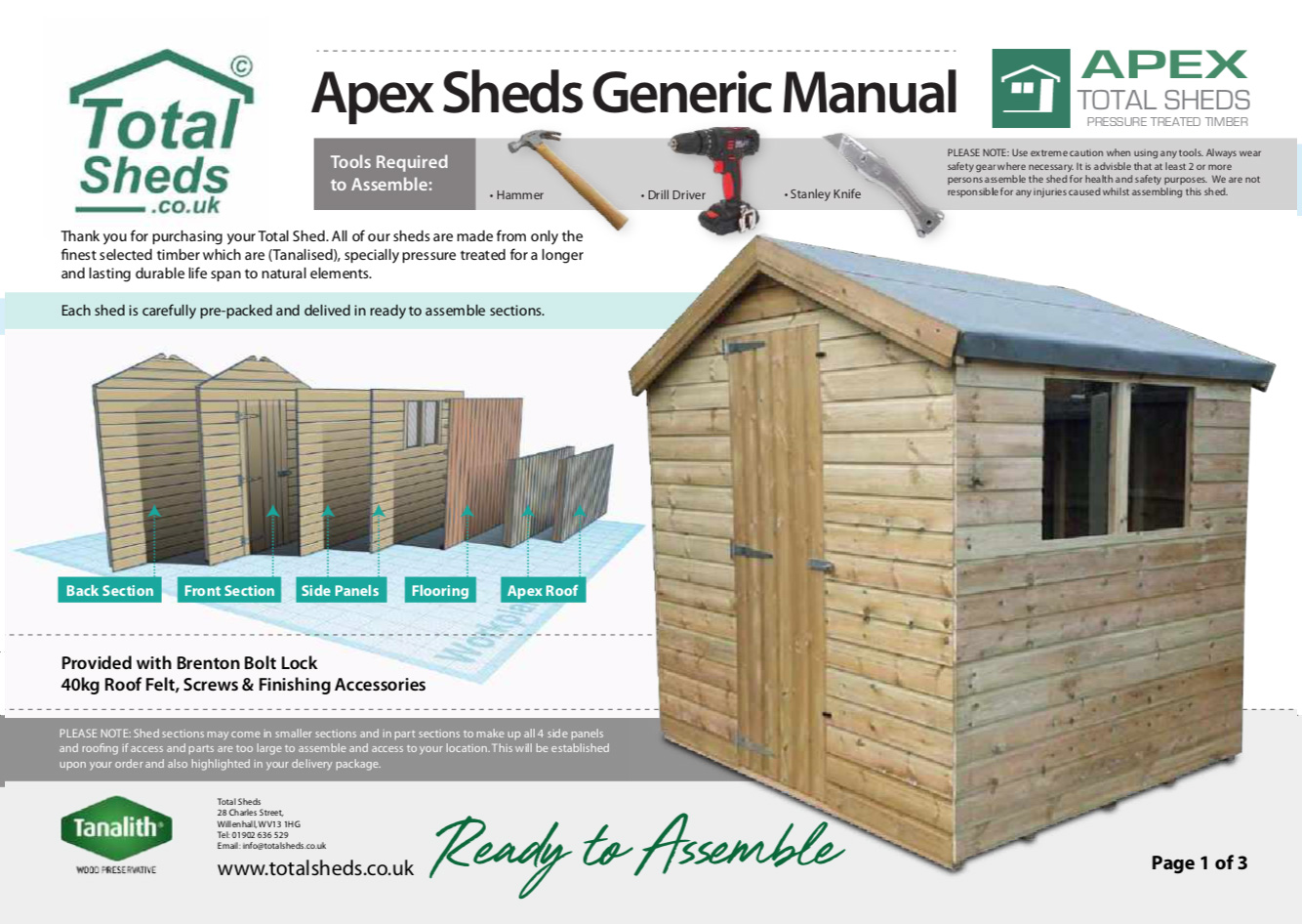 6ft Apex Shed Installation Guide