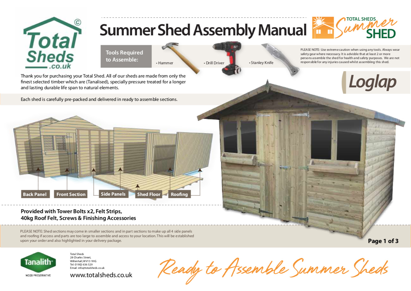 Loglap Summer Shed Installation Guide