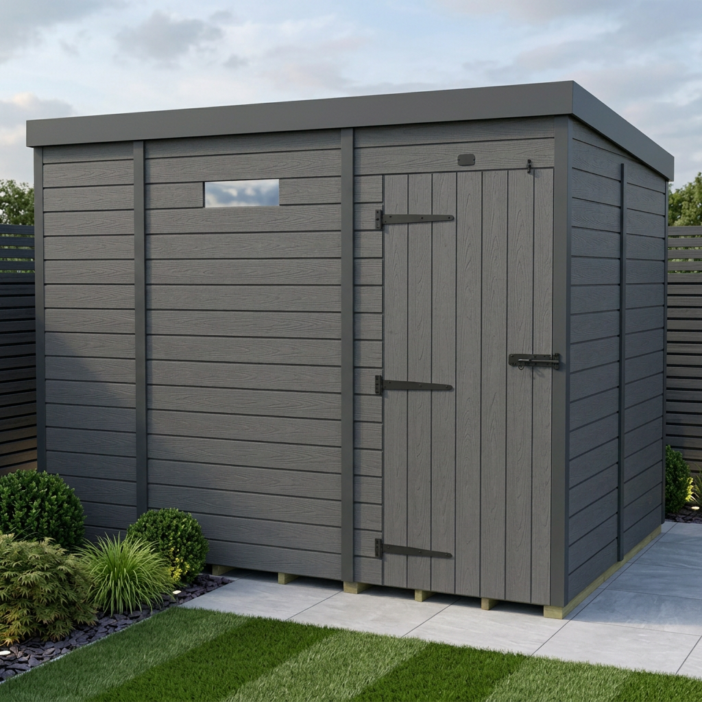 9x8 Composite Pent Security Shed