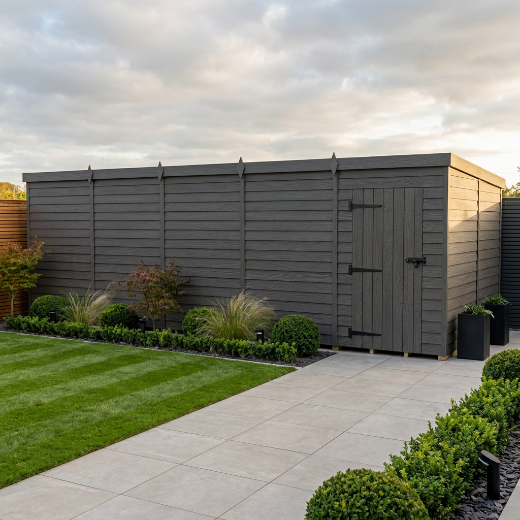20x8 Pent Composite Shed (Single Door, No Windows)
