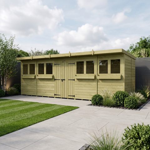 20 x 8 Pent Summer Shed