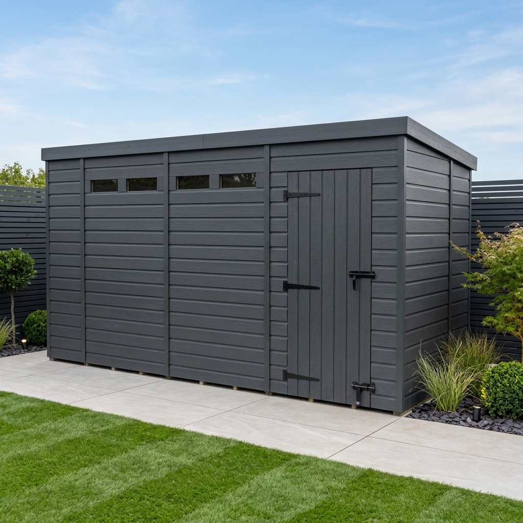 15x9 Composite Pent Security Shed