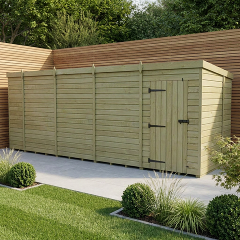 19 x 6 Pent Shed (Single Door, No Windows)