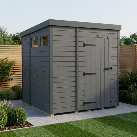 6x7 Composite Pent Security Shed