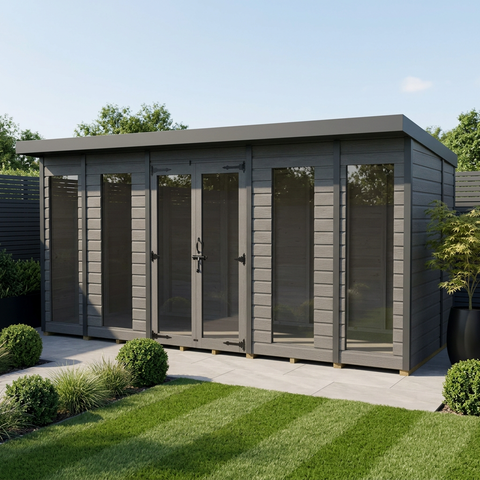 14x8 Composite Pent Full Height Summer House