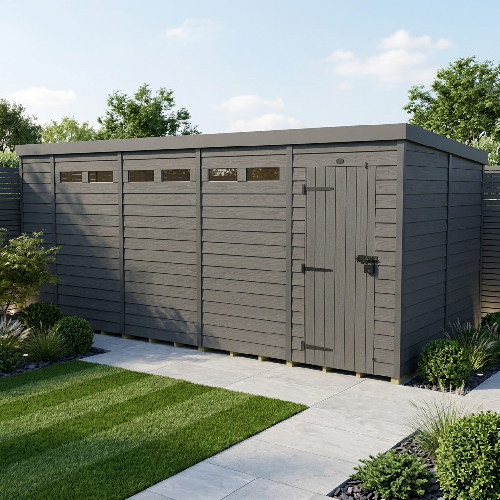 18x10 Composite Pent Security Shed