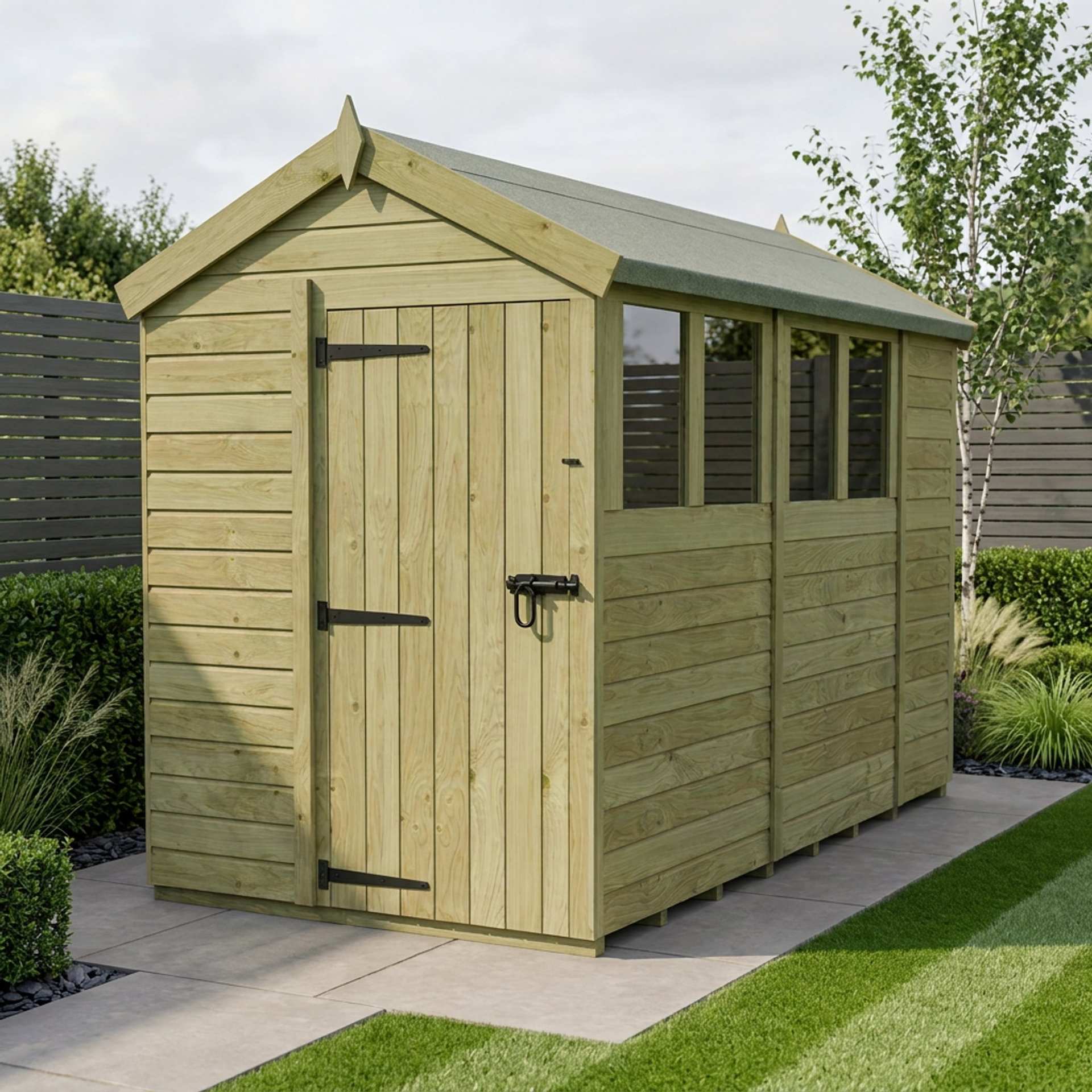 5 x 10 Apex Shed (Single Door, With Windows)