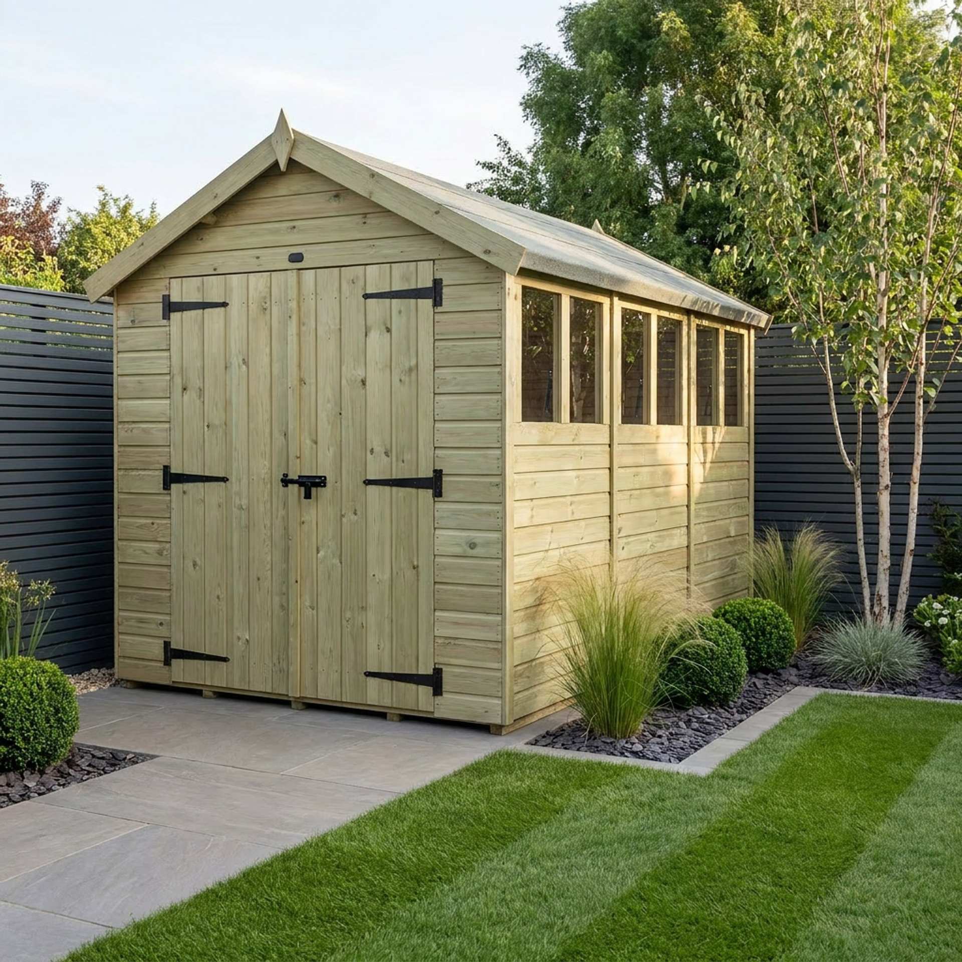 6 x 12 Apex Shed (Double Door, With Windows)