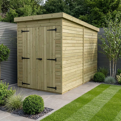 4 x 8 Pent Shed (Double Door, No Windows)