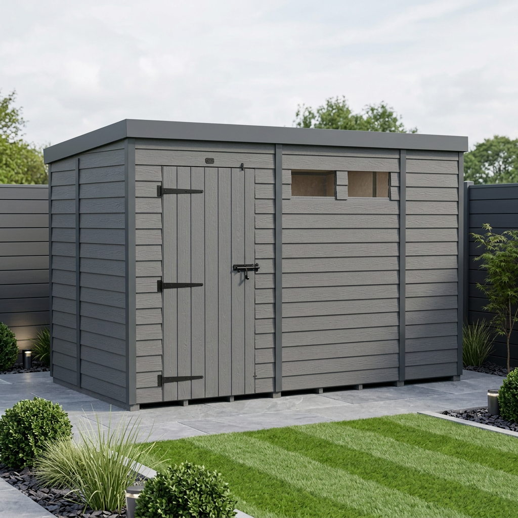 10x10 Composite Pent Security Shed