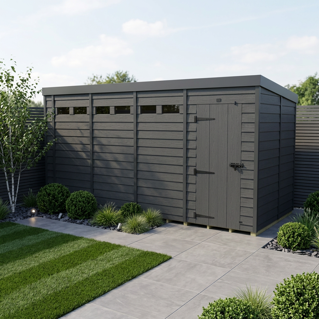 17x8 Composite Pent Security Shed
