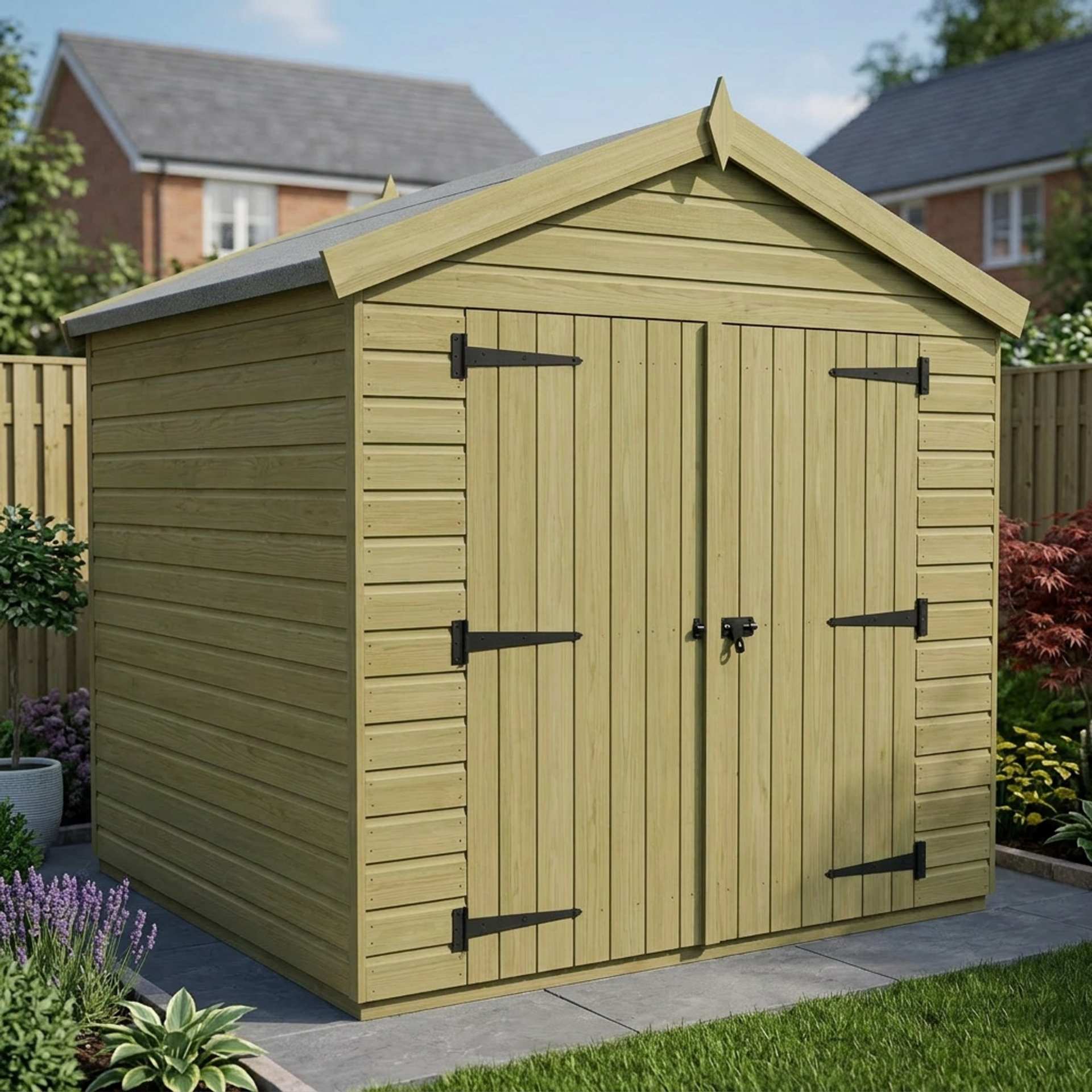 8 x 4 Apex Shed (Double Door, No Windows)