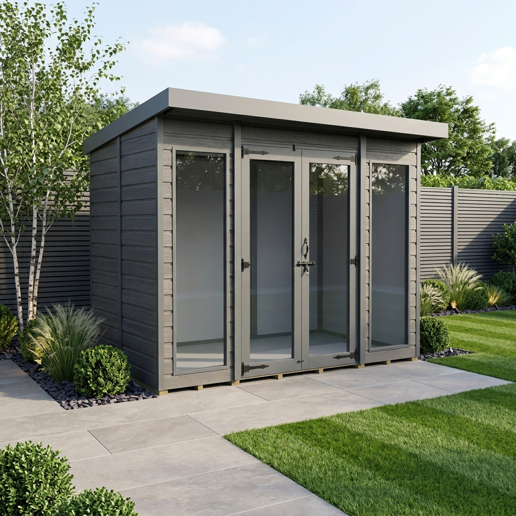8x10 Composite Pent Full Height Summer House