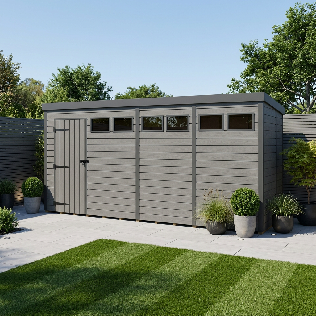 16x5 Composite Pent Security Shed