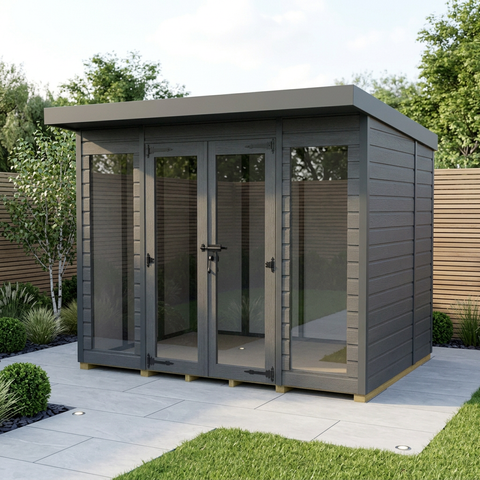 8x6 Composite Pent Full Height Summer House