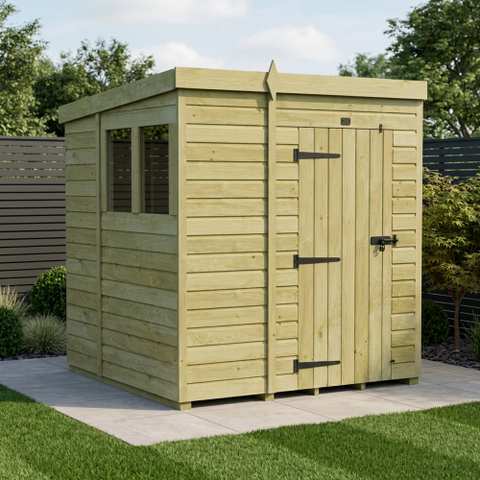 5 x 6 Pent Shed (Single Door, With Windows)