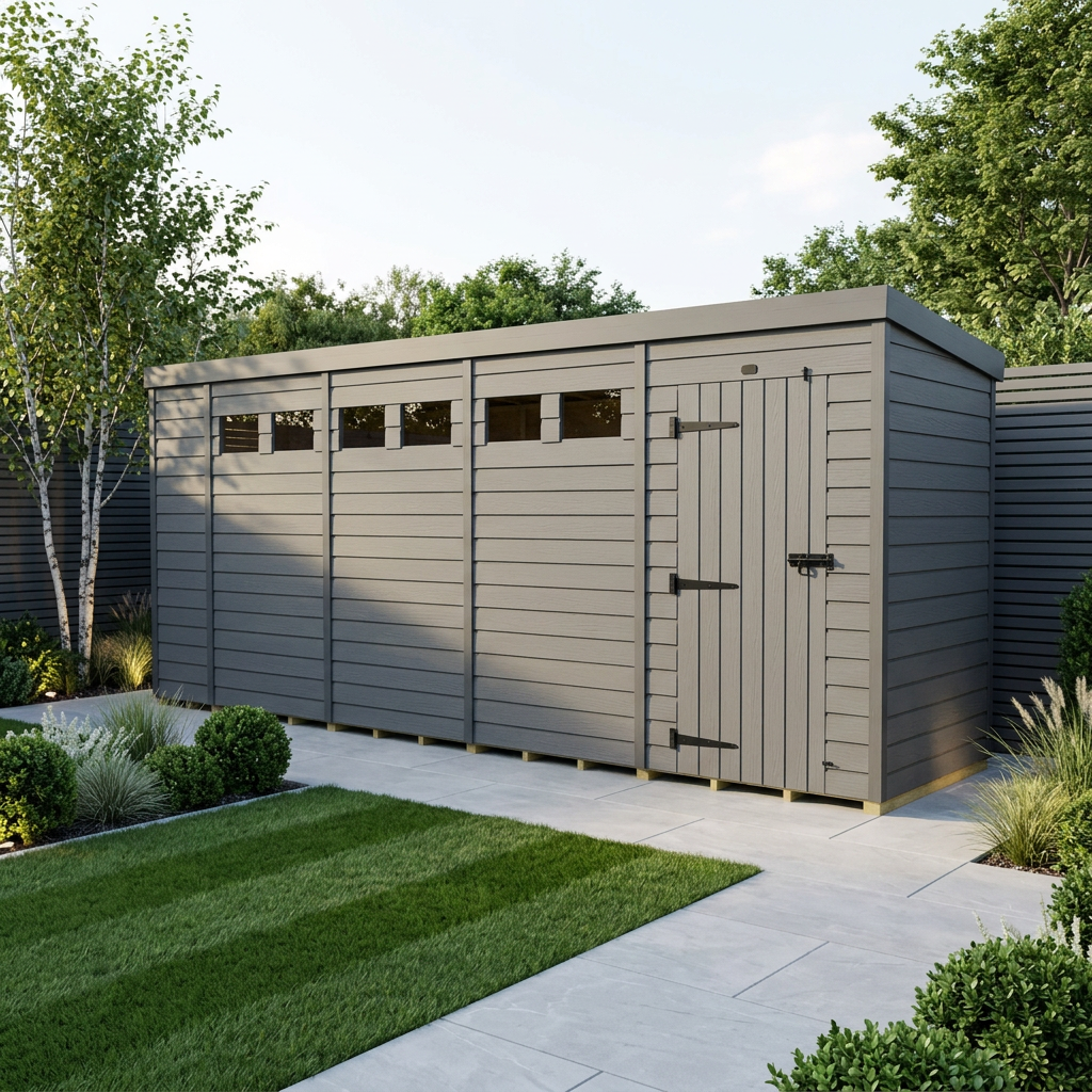17x4 Composite Pent Security Shed