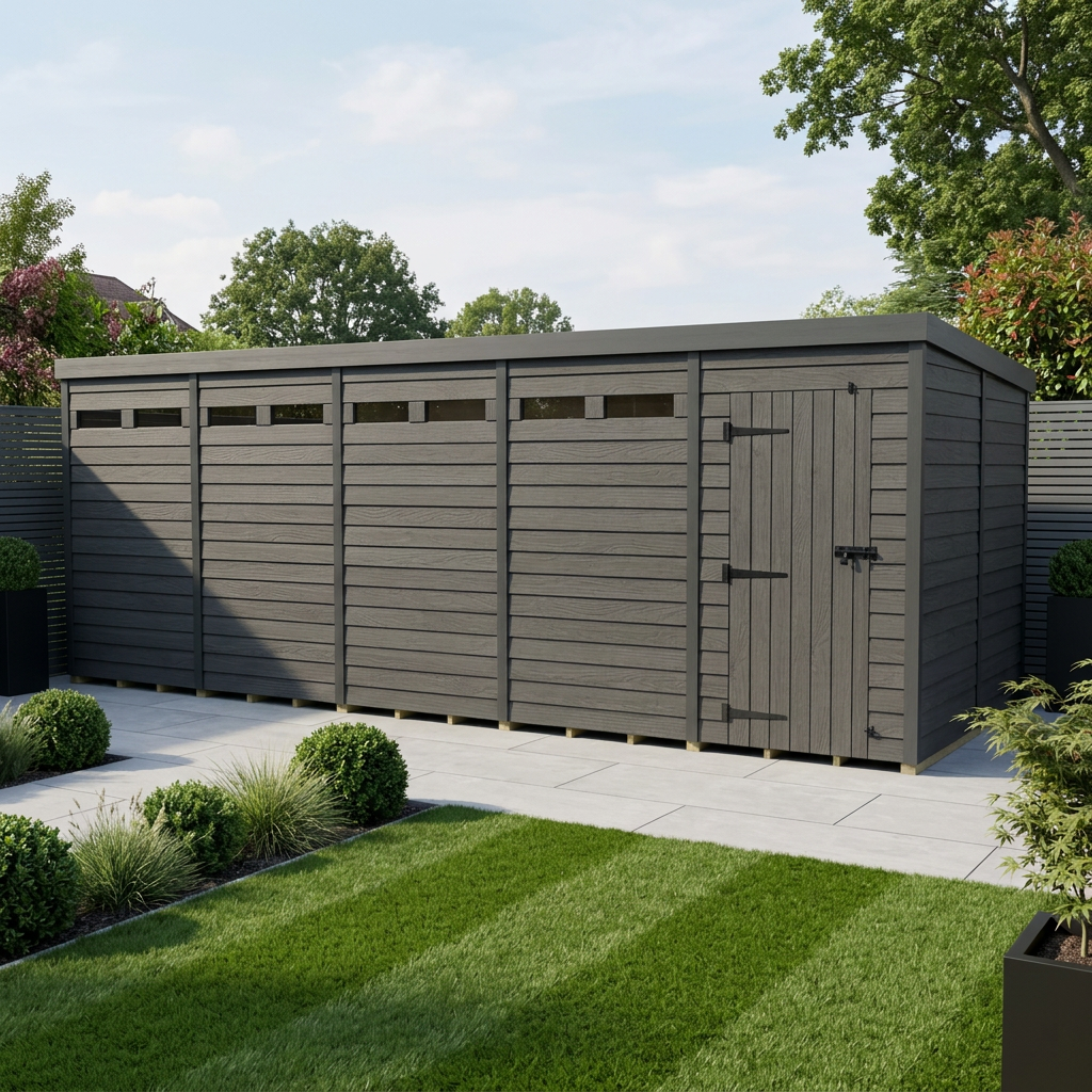 20x8 Composite Pent Security Shed