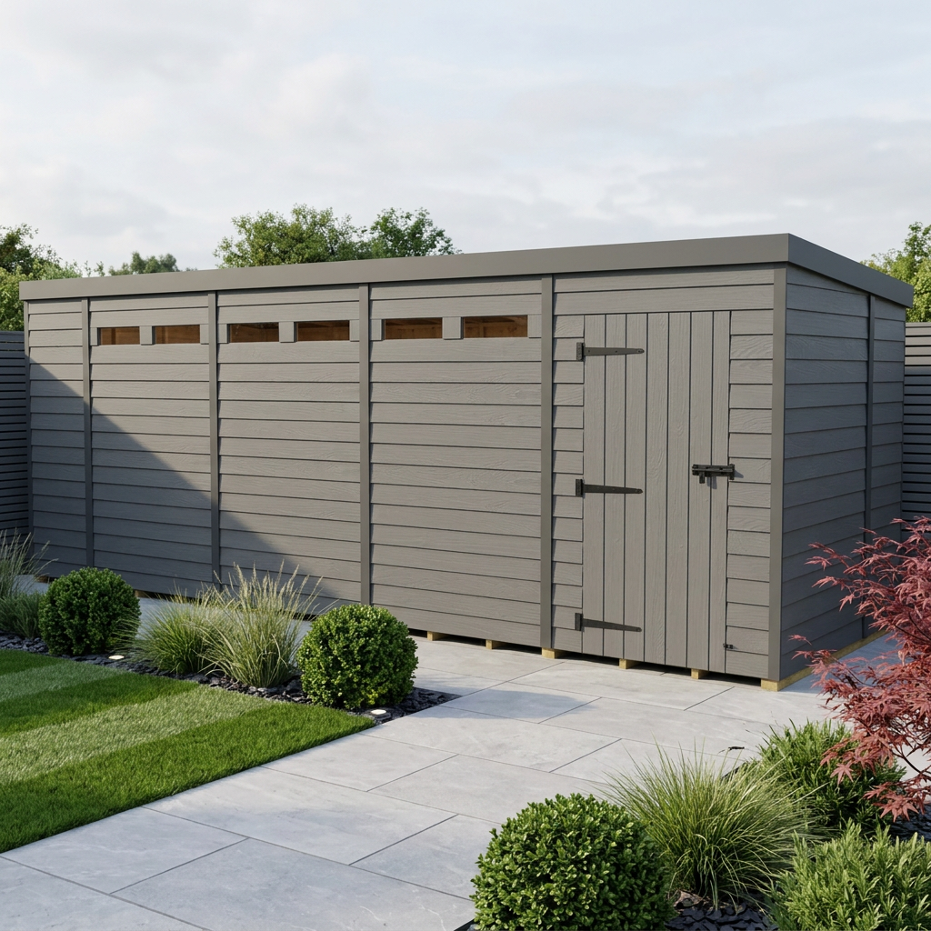 18x6 Composite Pent Security Shed