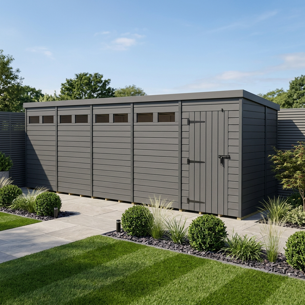 20x6 Composite Pent Security Shed