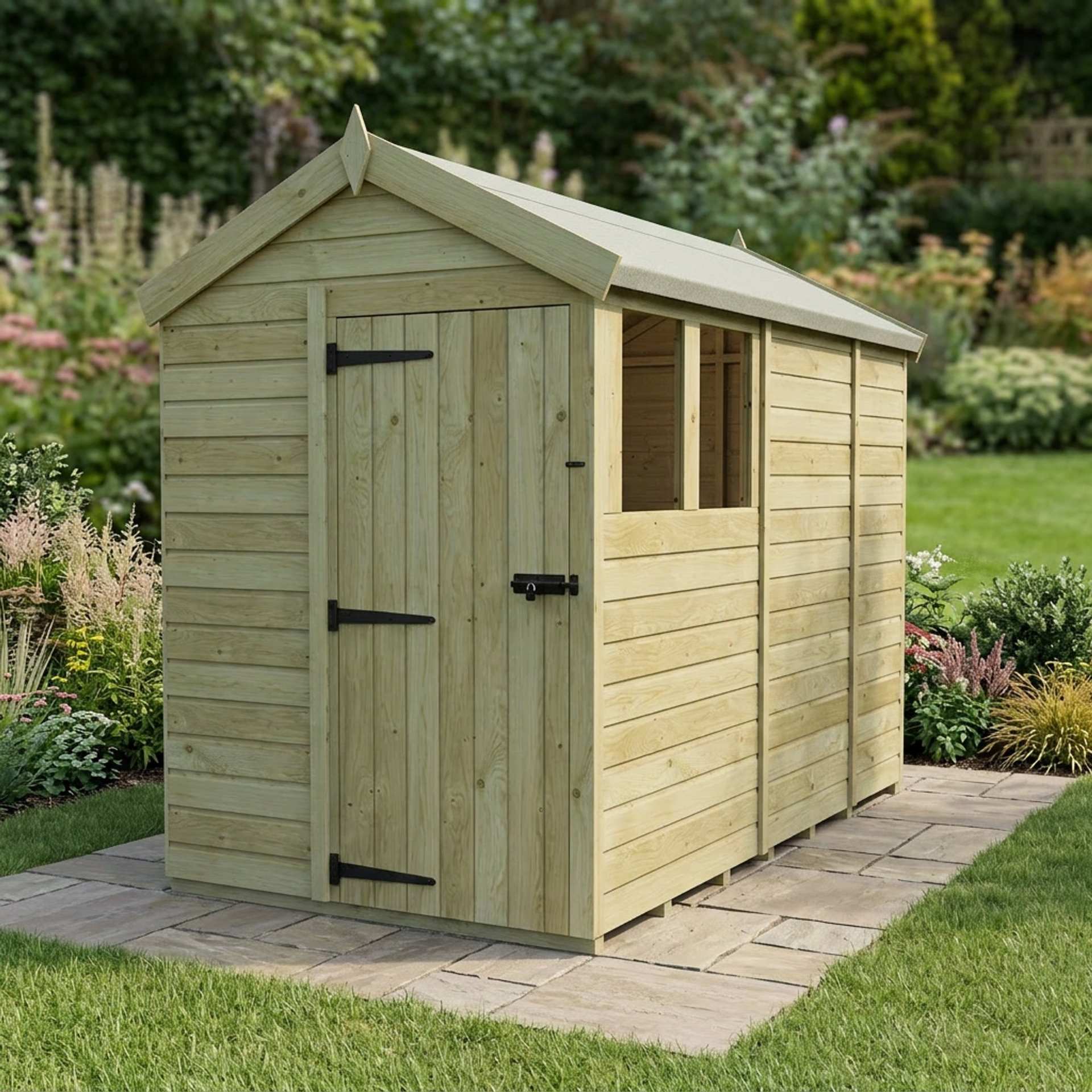 5 x 9 Apex Shed (Single Door, With Windows)