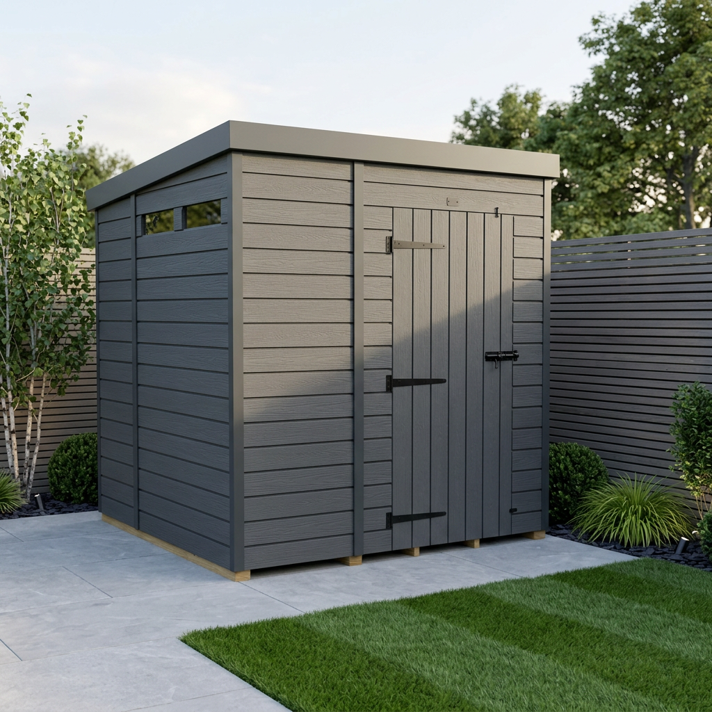 5x7 Composite Pent Security Shed