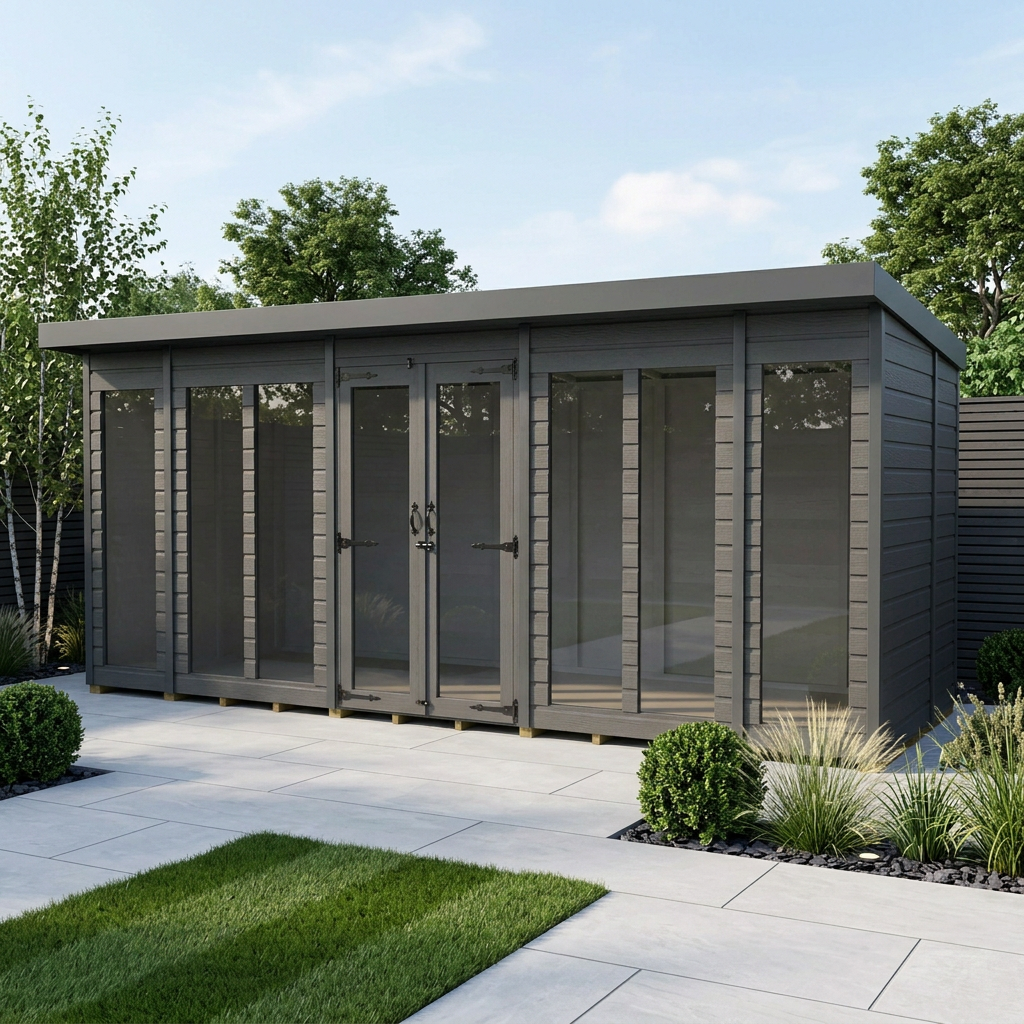 16x6 Composite Pent Full Height Summer House
