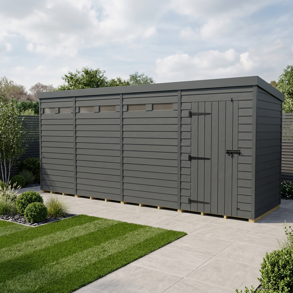 19x9 Composite Pent Security Shed