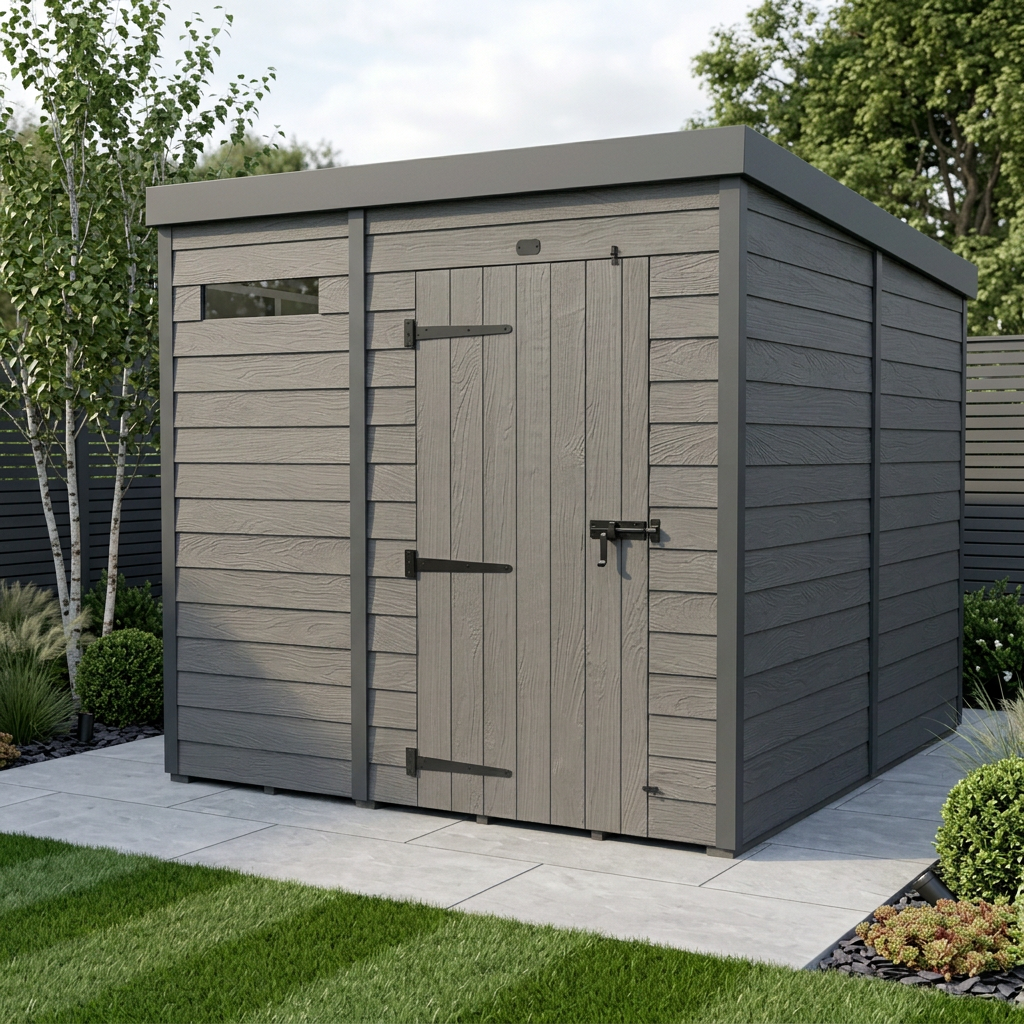 7x9 Composite Pent Security Shed