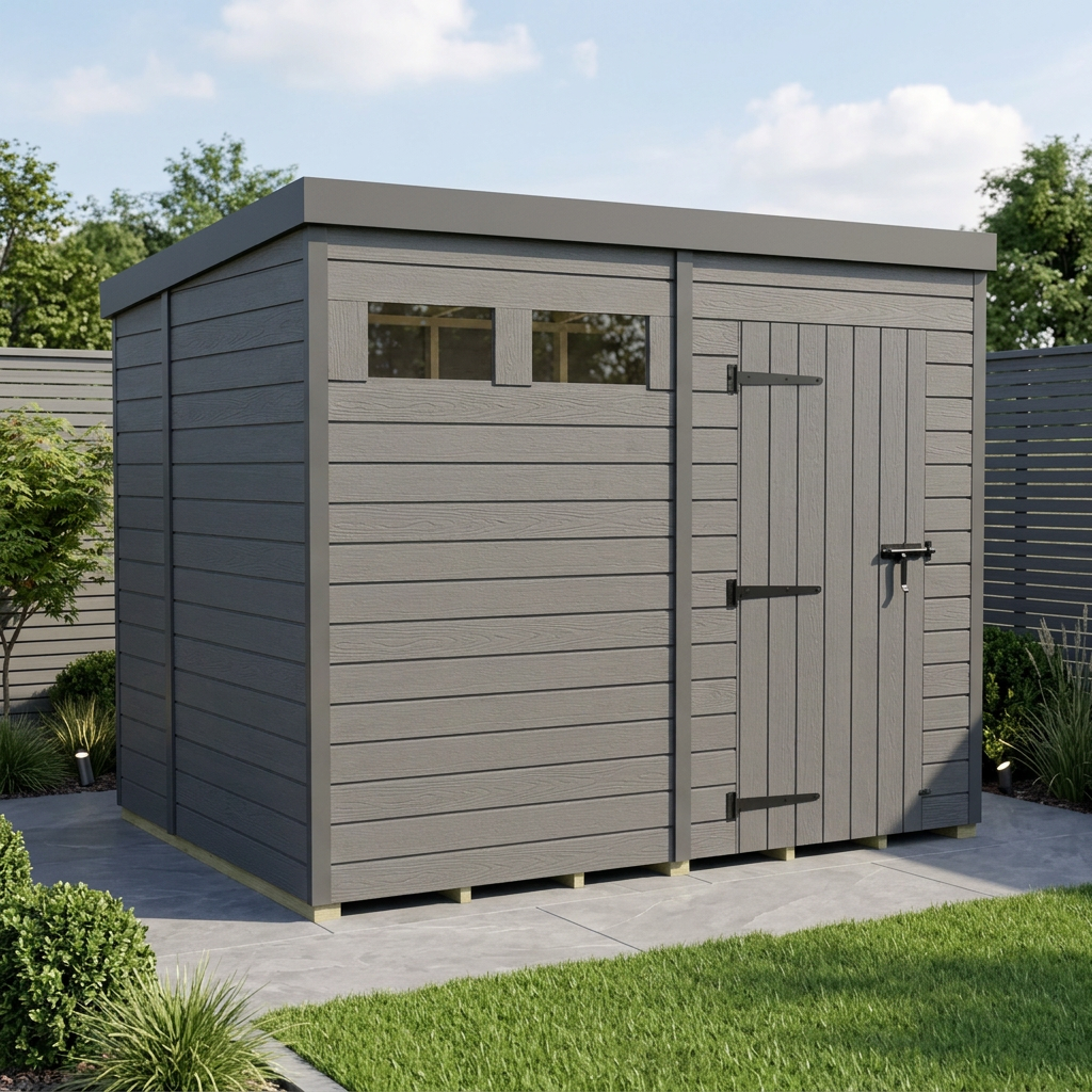 8x7 Composite Pent Security Shed