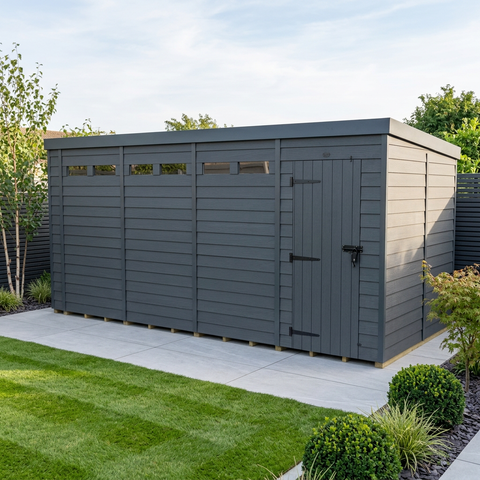 18x8 Composite Pent Security Shed