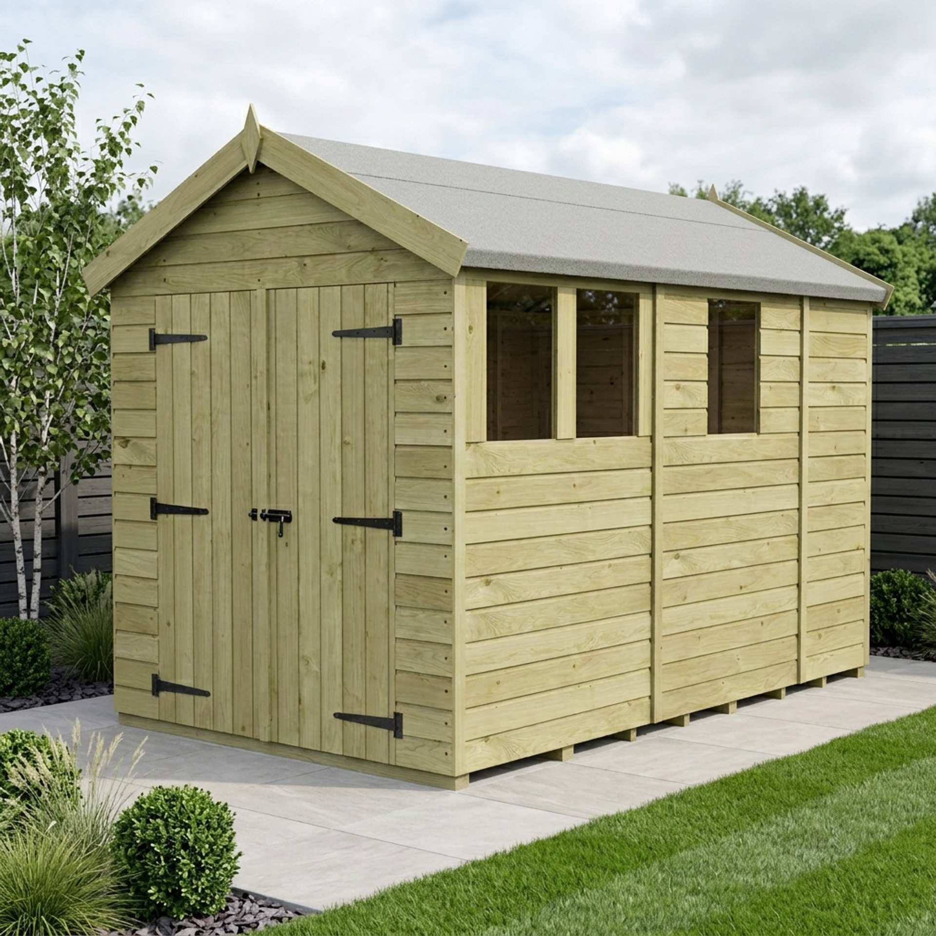 6 x 9 Apex Shed (Double Door, With Windows)