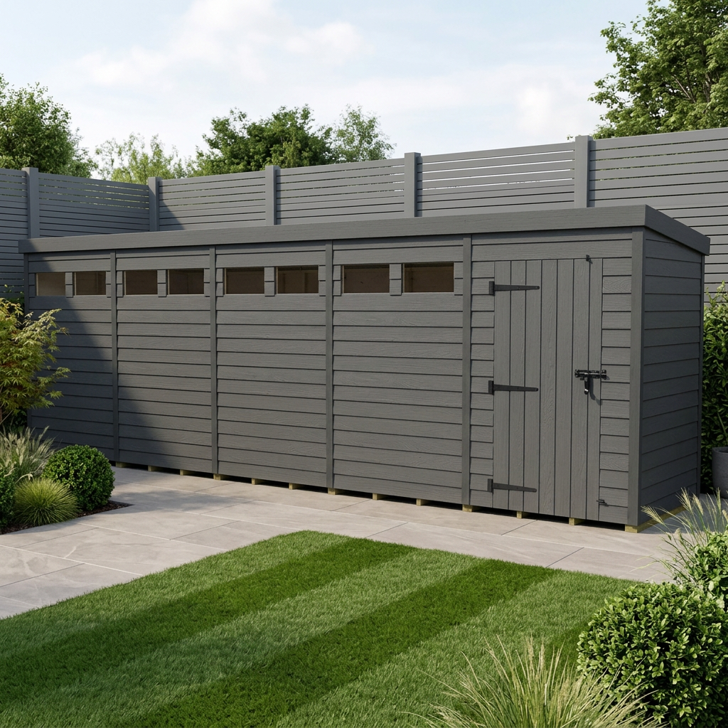 20x9 Composite Pent Security Shed