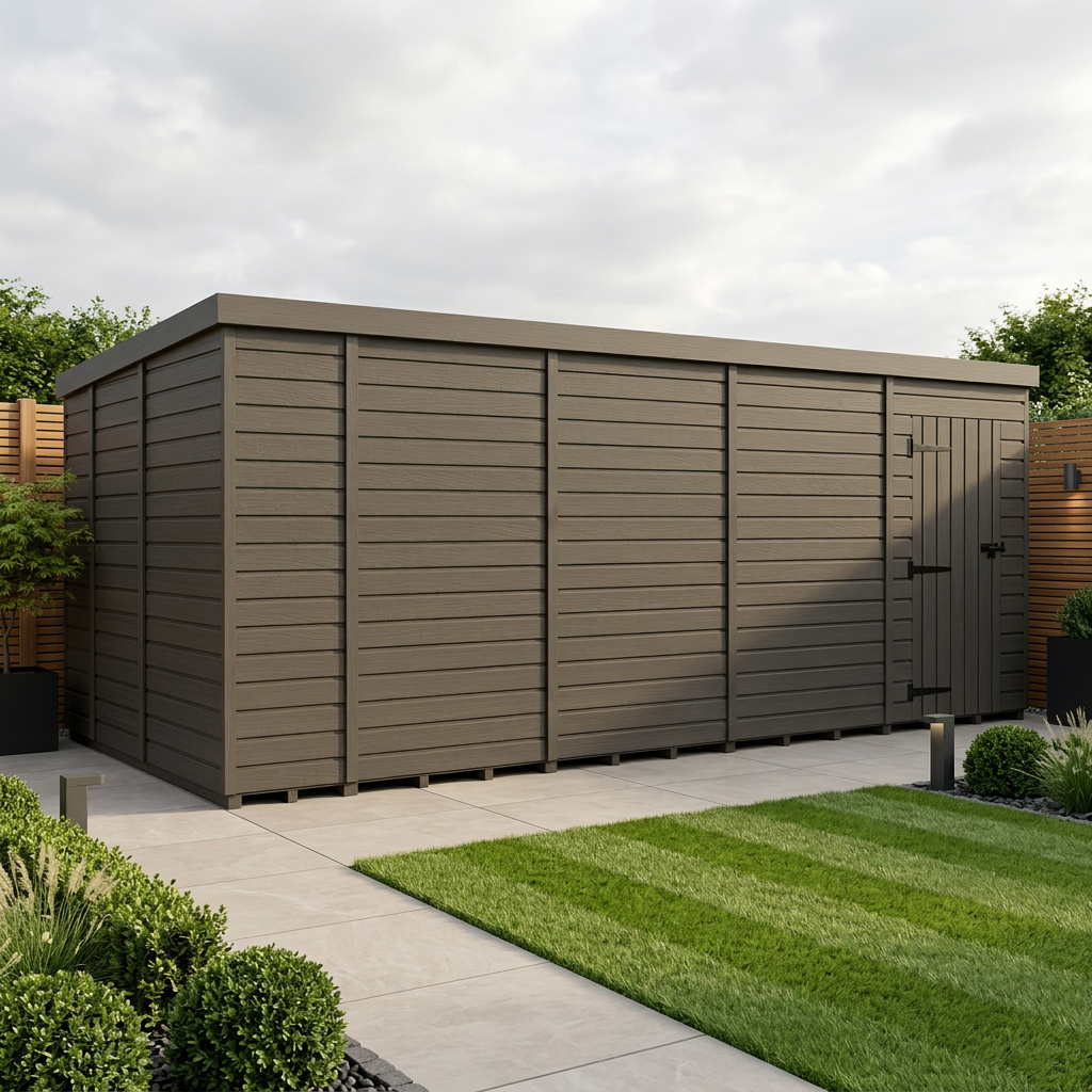 19x9 Pent Composite Shed (Single Door, No Windows)