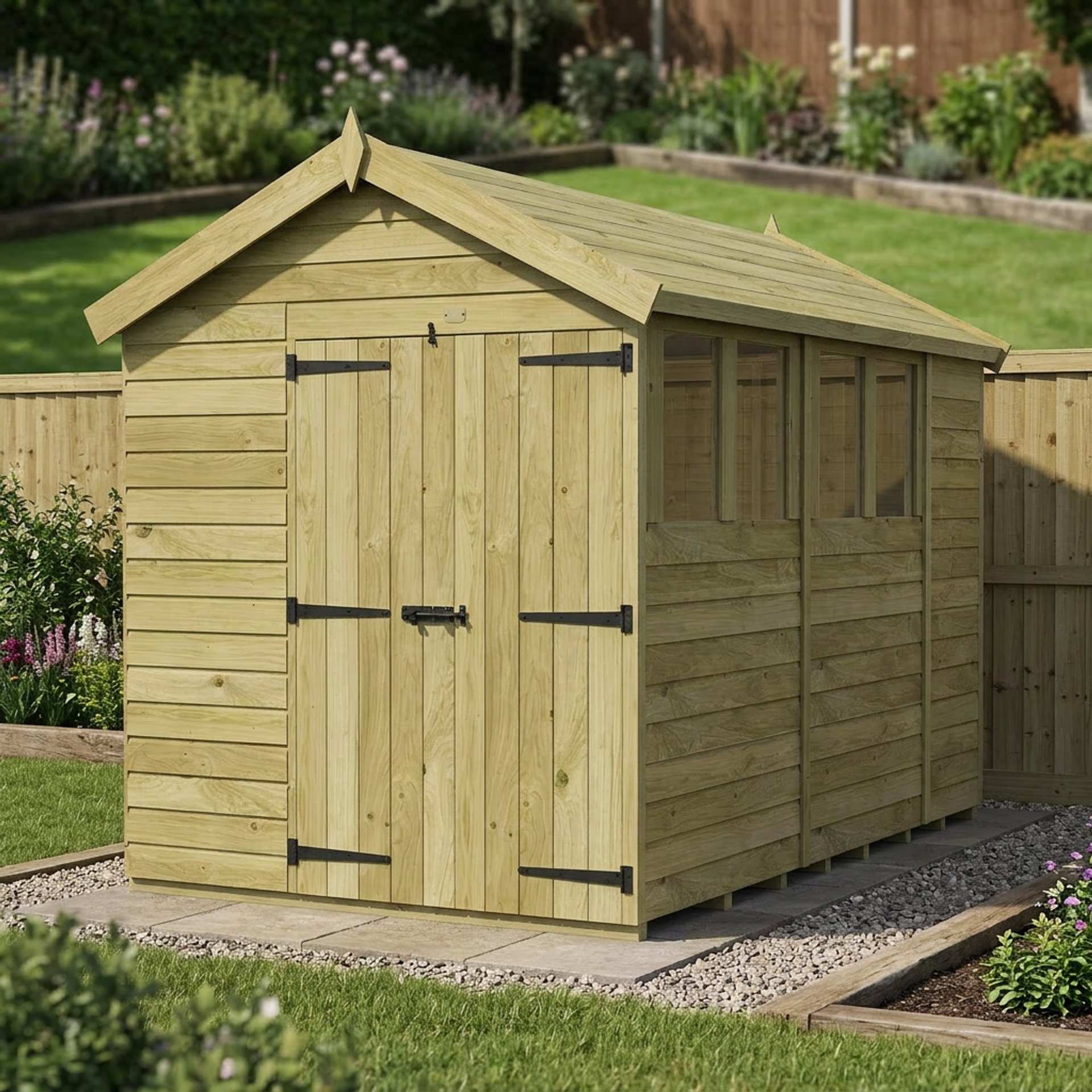 7 x 10 Apex Shed (Double Door, With Windows)