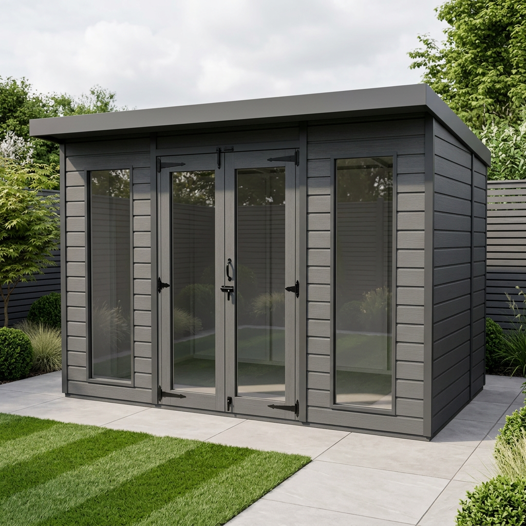 10x10 Composite Pent Full Height Summer House