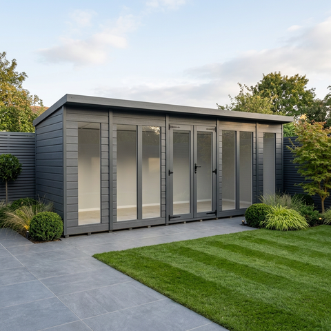18x4 Composite Pent Full Height Summer House
