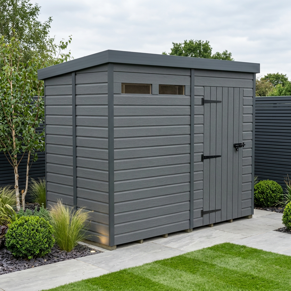 8x10 Composite Pent Security Shed