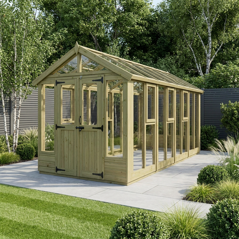 6x16 Glass Greenhouse